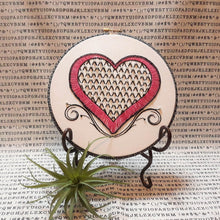 Load image into Gallery viewer, lattice heart embroidery
