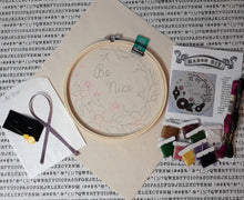Load image into Gallery viewer, Be Nice Embroidery Kit 8&quot;
