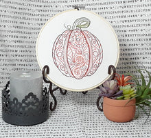 Load image into Gallery viewer, zendoodle pumpkin embroidery
