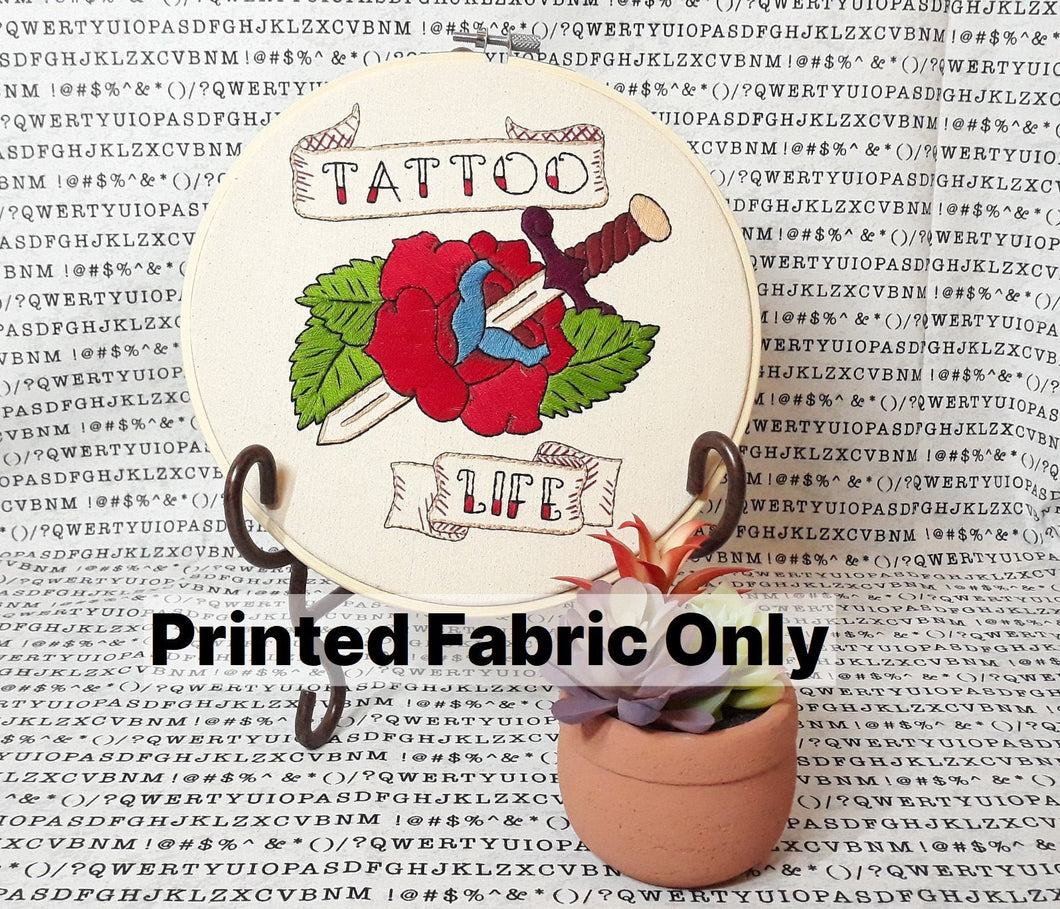 Tattoo Life Printed Embroidery Fabric