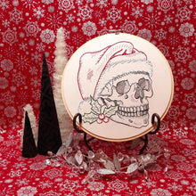 Load image into Gallery viewer, Santa Skull Printed Embroidery Fabric
