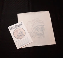 Load image into Gallery viewer, Santa Skull Printed Embroidery Fabric
