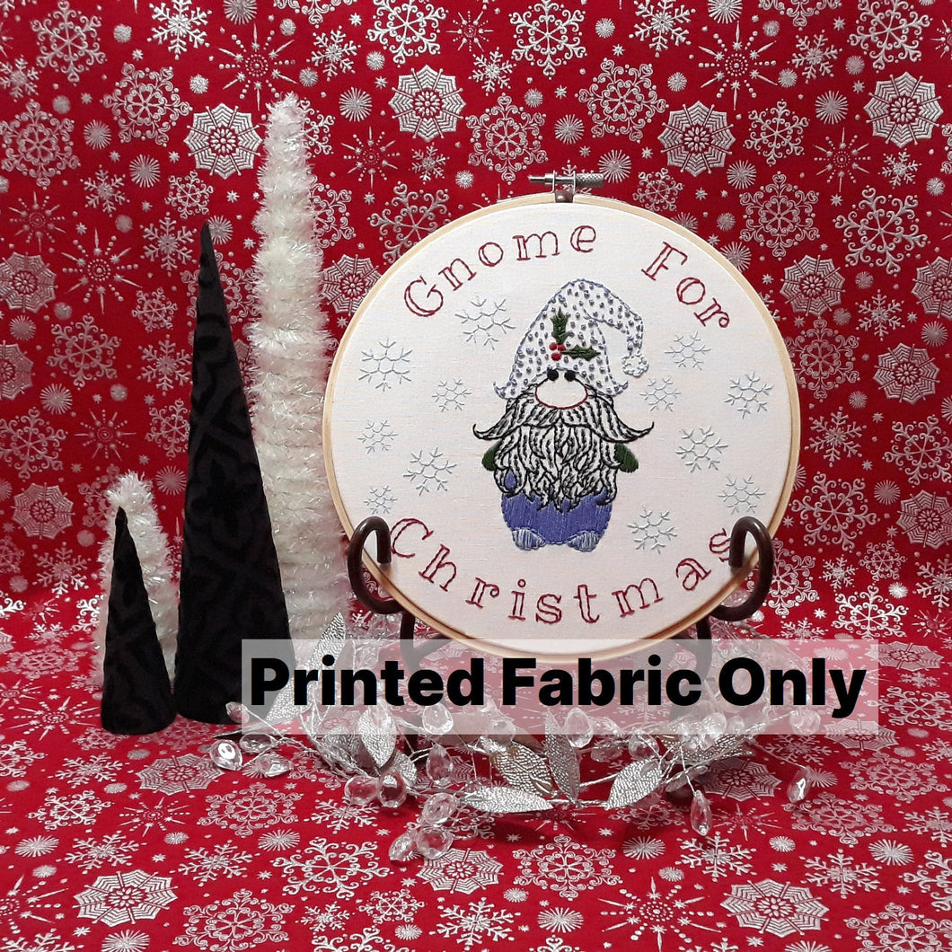 Gnome For Christmas Printed Embroidery Fabric